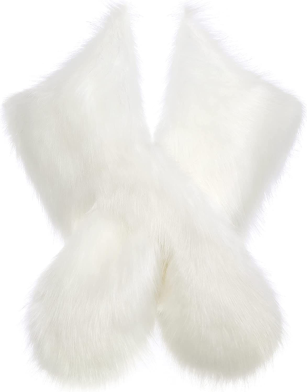 BABEYOND Women's Faux Fur Shawl Party Faux Fur Collar Fur Wraps for Winter Bridal Wedding Cover Up