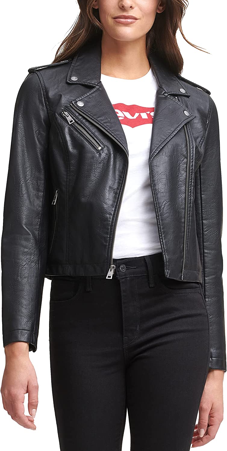 Levi's Women's Faux Leather Classic Asymmetrical Motorcycle Jacket (Standard & Plus Sizes)