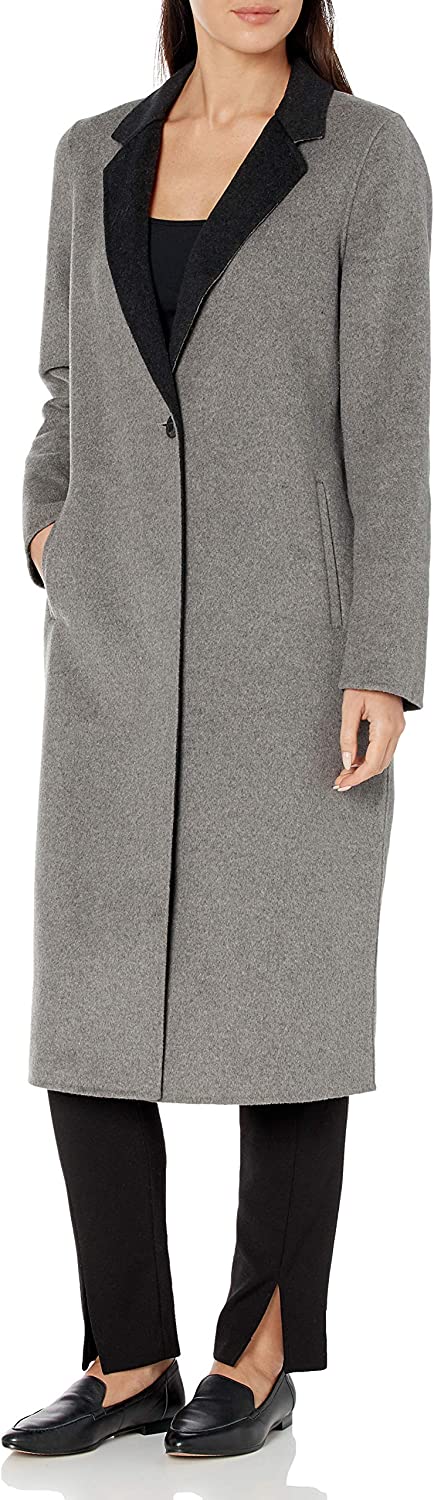 Calvin Klein Womens Double Face Wool Coat