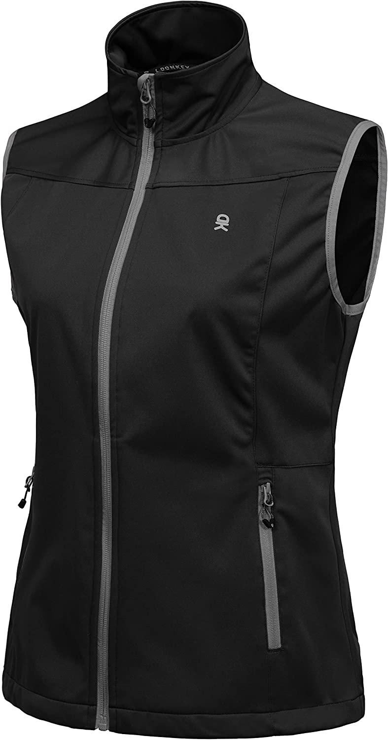 Little Donkey Andy Women's Lightweight Softshell Vest, Windproof Sleeveless Jacket for Running Hiking Travel