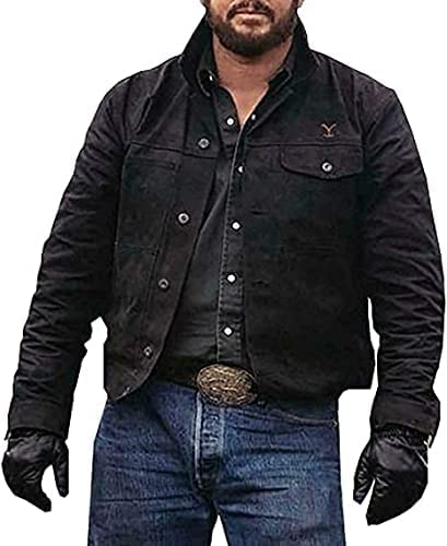 Men’s Cole Hauser TV Series Rip Stone Wheeler Stylish Black Cotton Cowboy Jacket | XXS-3XL
