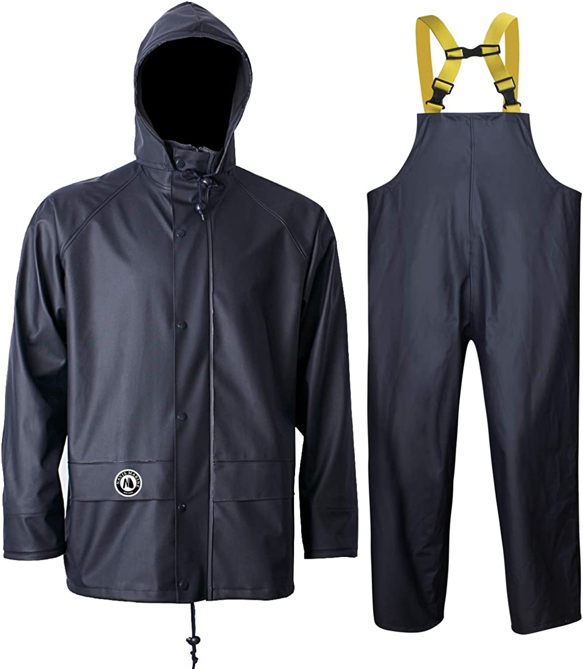 Navis Marine Rain Suit for Men Heavy Duty Workwear Waterproof Jacket with Pants 3 Pieces