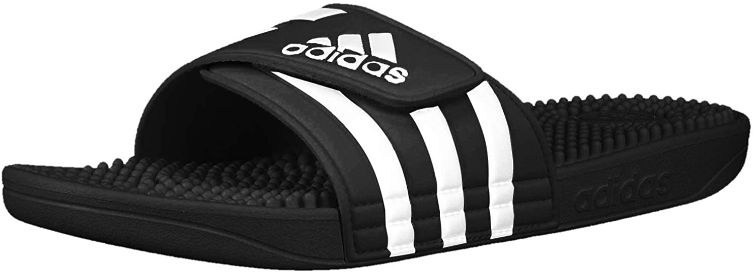 adidas Unisex Adissage Slides Sandal, Black/White/Black, 6 US Men