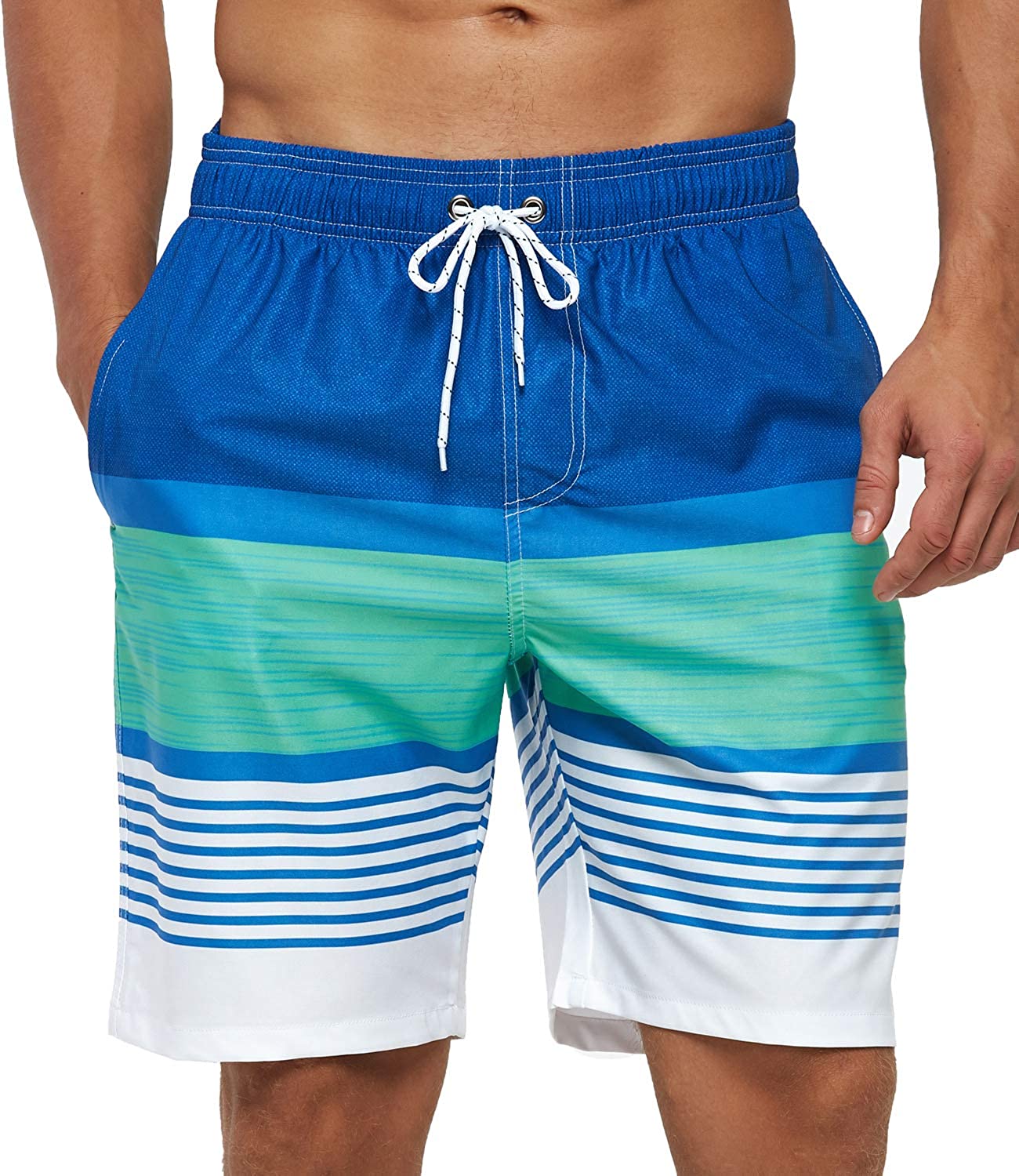 SILKWORLD Mens Swimming Shorts Quick Dry Beach Trunks Swimwear with Mesh Lining