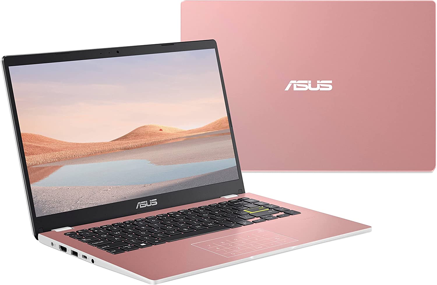 2022 ASUS 14" Thin Light Business Student Laptop Computer, Intel Celeron N4020 Processor, 4GB DDR4 RAM, 320 GB Storage, 12Hours Battery, Webcam, Zoom Meeting, Win11 + 1 Year Office 365, Rose Gold