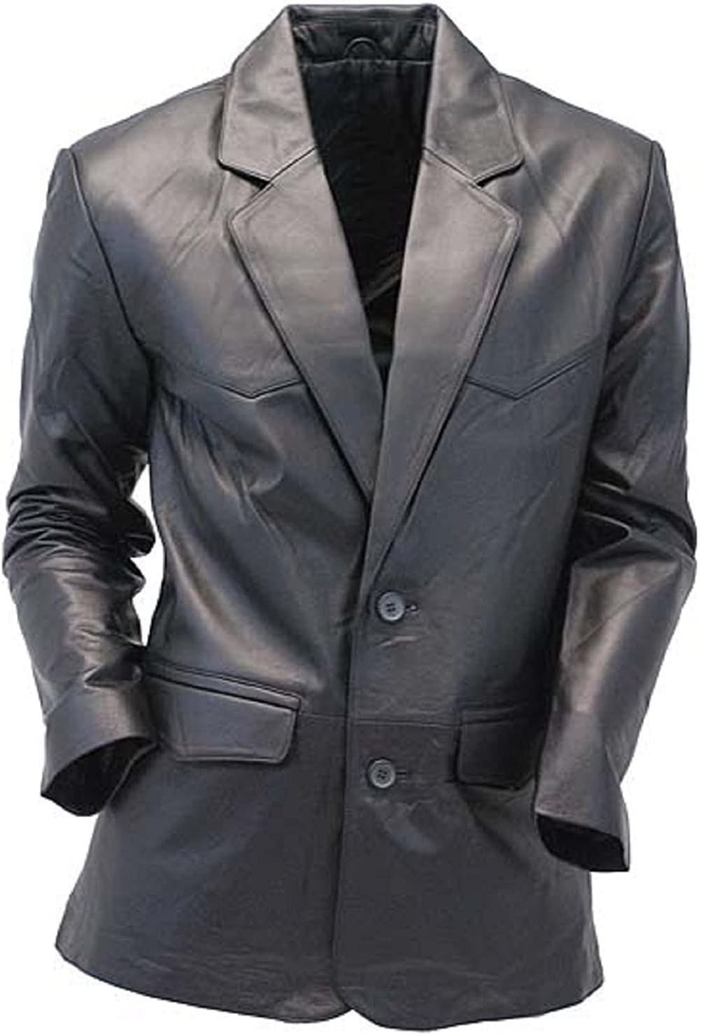 RedSeam Men's Genuine Lambskin Leather Jacket Two Button Blazer Sport Coat RB013