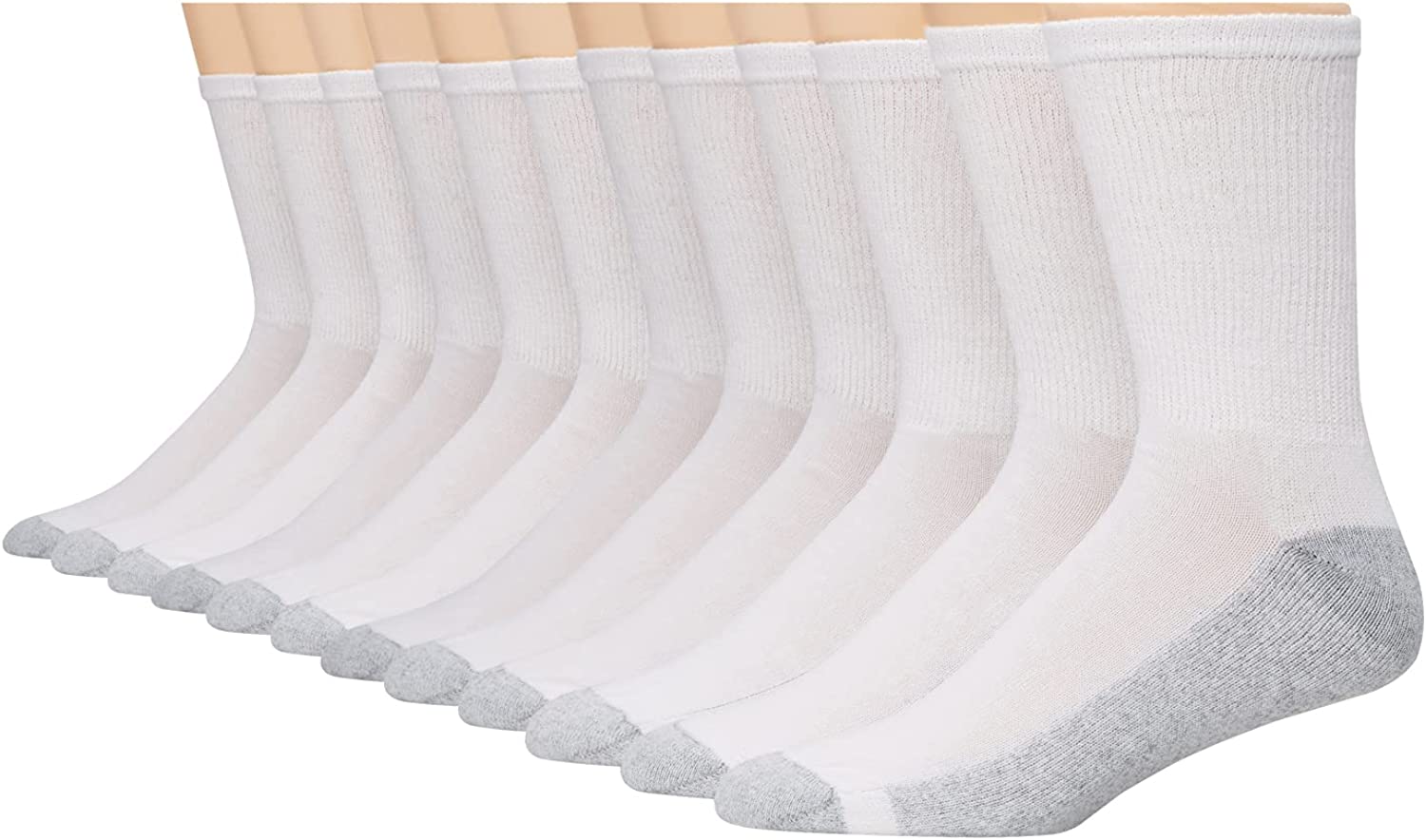 Hanes Men's Double Tough Crew Socks, 12-pair Pack