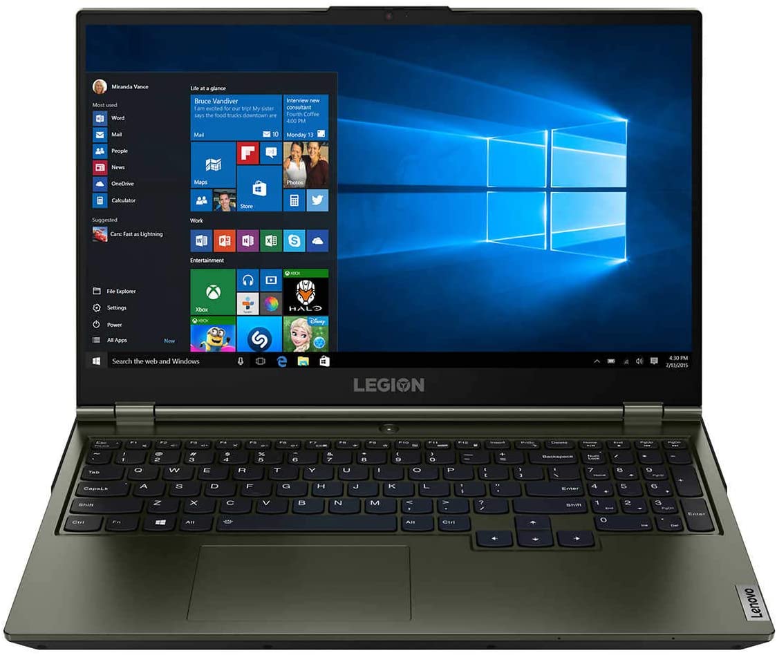 Lenovo Legion 5 15.6" LED-Backlit Antiglare FHD Gaming Laptop 10th Gen Intel Core i7-10750H 16GB RAM 1TB HDD + 512GB NVMe SSD 6GB NVIDIA GeForce GTX 1660Ti Windows 10 Home - Moss Green