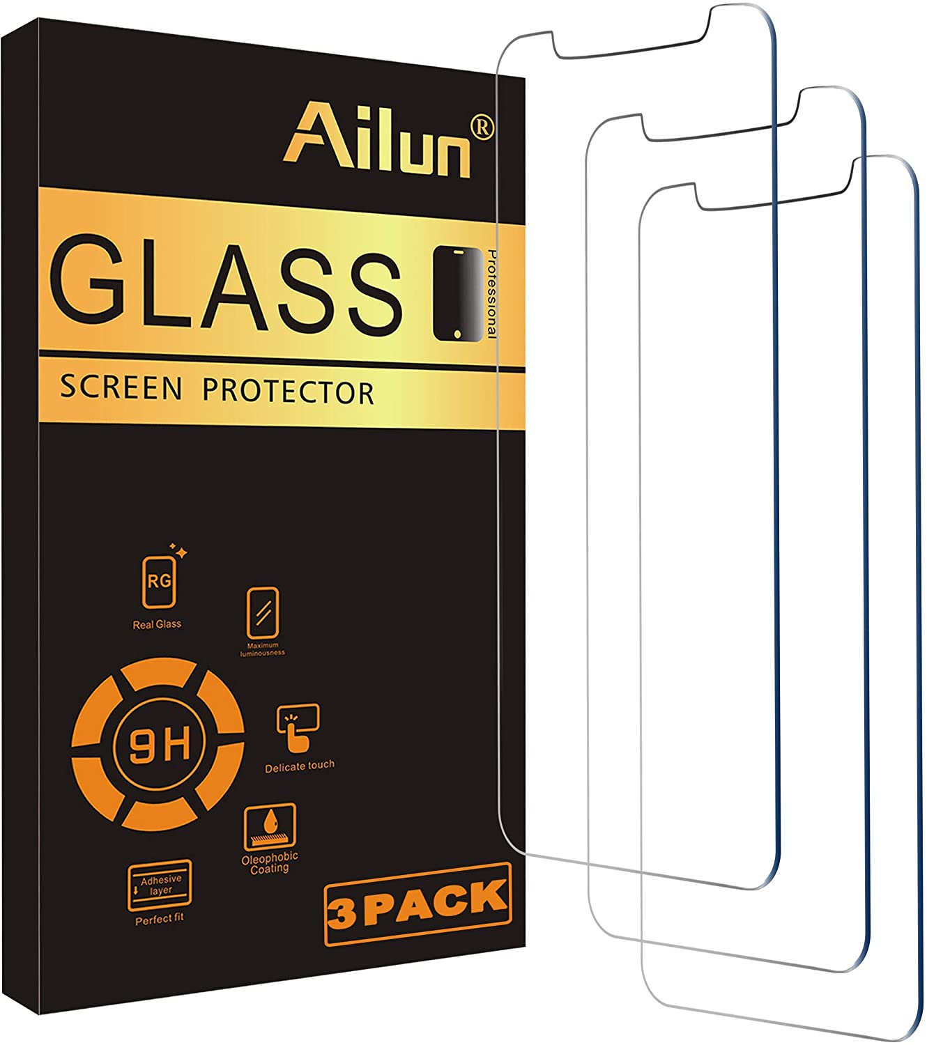 Ailun Glass Screen Protector Compatible for iPhone 12 pro Max 2020 6.7 Inch 3 Pack Case Friendly Tempered Glass