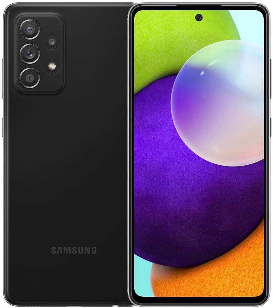 Samsung Galaxy A52 (128GB, 6GB) 6.5" Super AMOLED 90Hz Display, 64MP Quad Camera, All Day Battery, Dual SIM GSM Unlocked (US + Global) 4G Volte A325M/DS (Fast Car Charger Bundle, Awesome Black)