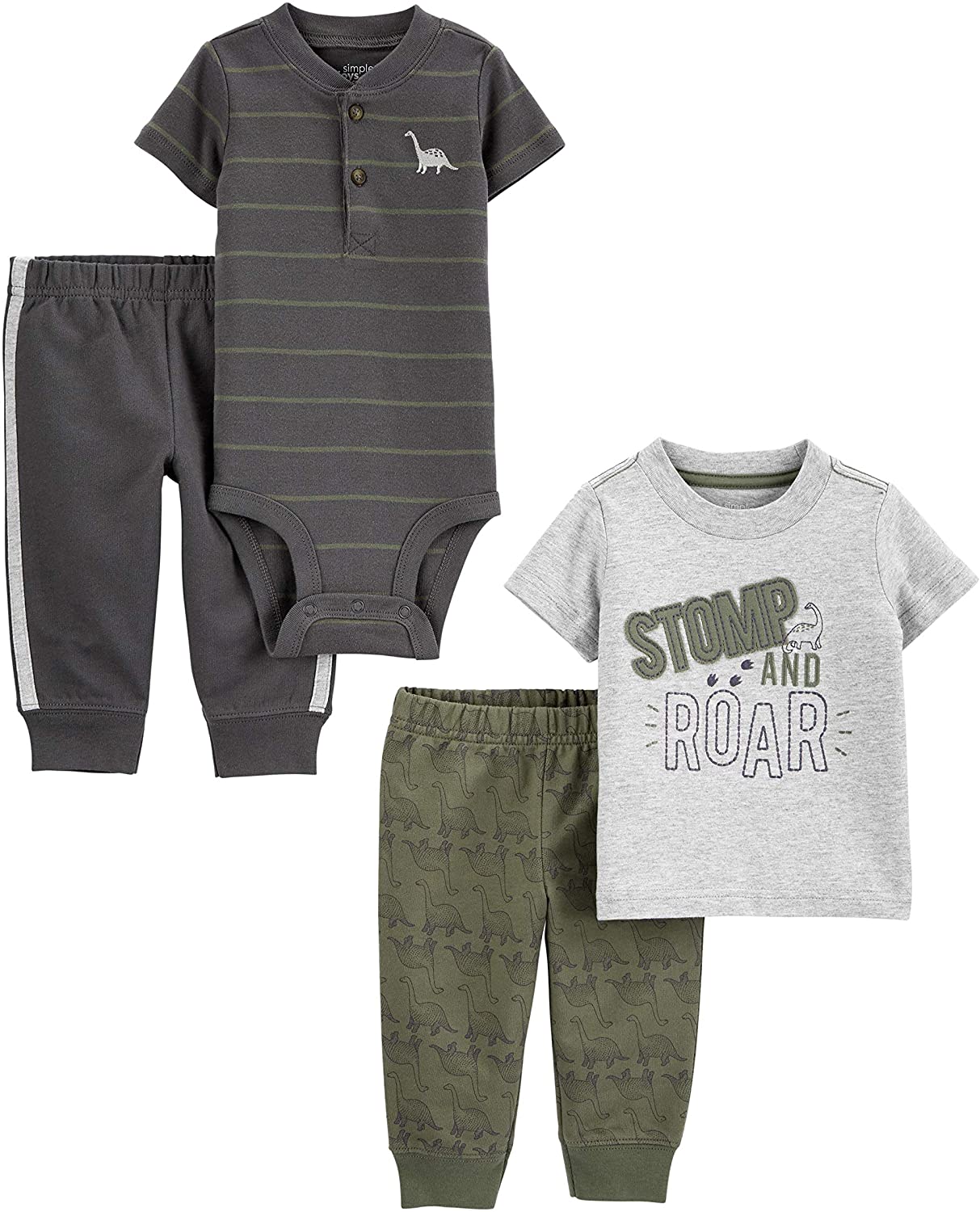 Simple Joys by Carter's Baby Boys' 4-Piece Bodysuit, Top, and Pant Set