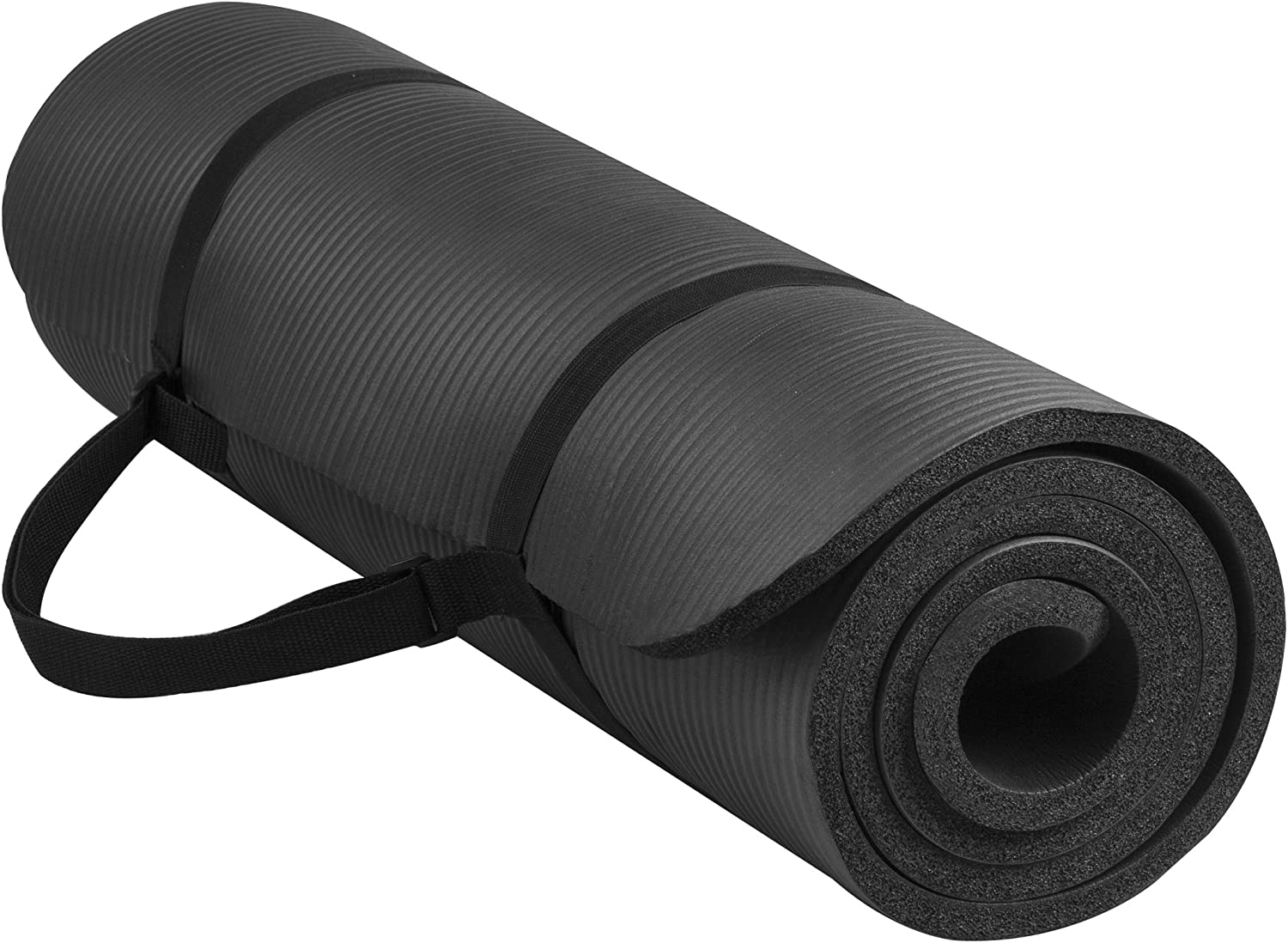 BalanceFrom GoYoga All-Purpose 1/2-Inch Extra Thick High Density Anti-Tear Exercise Yoga Mat with Carrying Strap and Yoga Blocks
