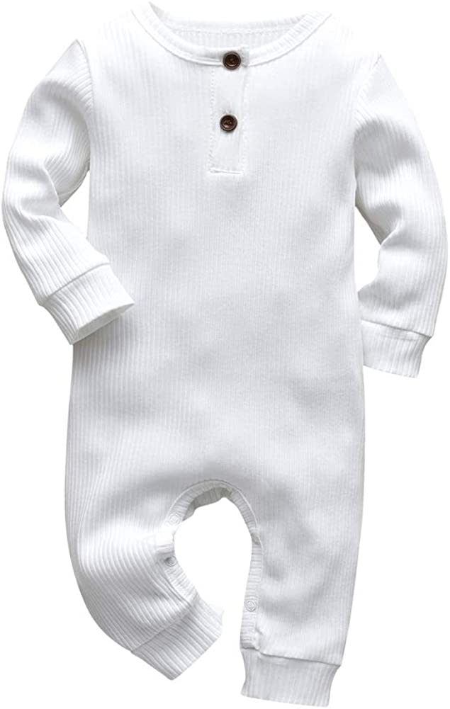 Eghunooy Baby Boy Girl Solid Color One Piece Romper Pajamas Jumpsuit Outfits Clothes