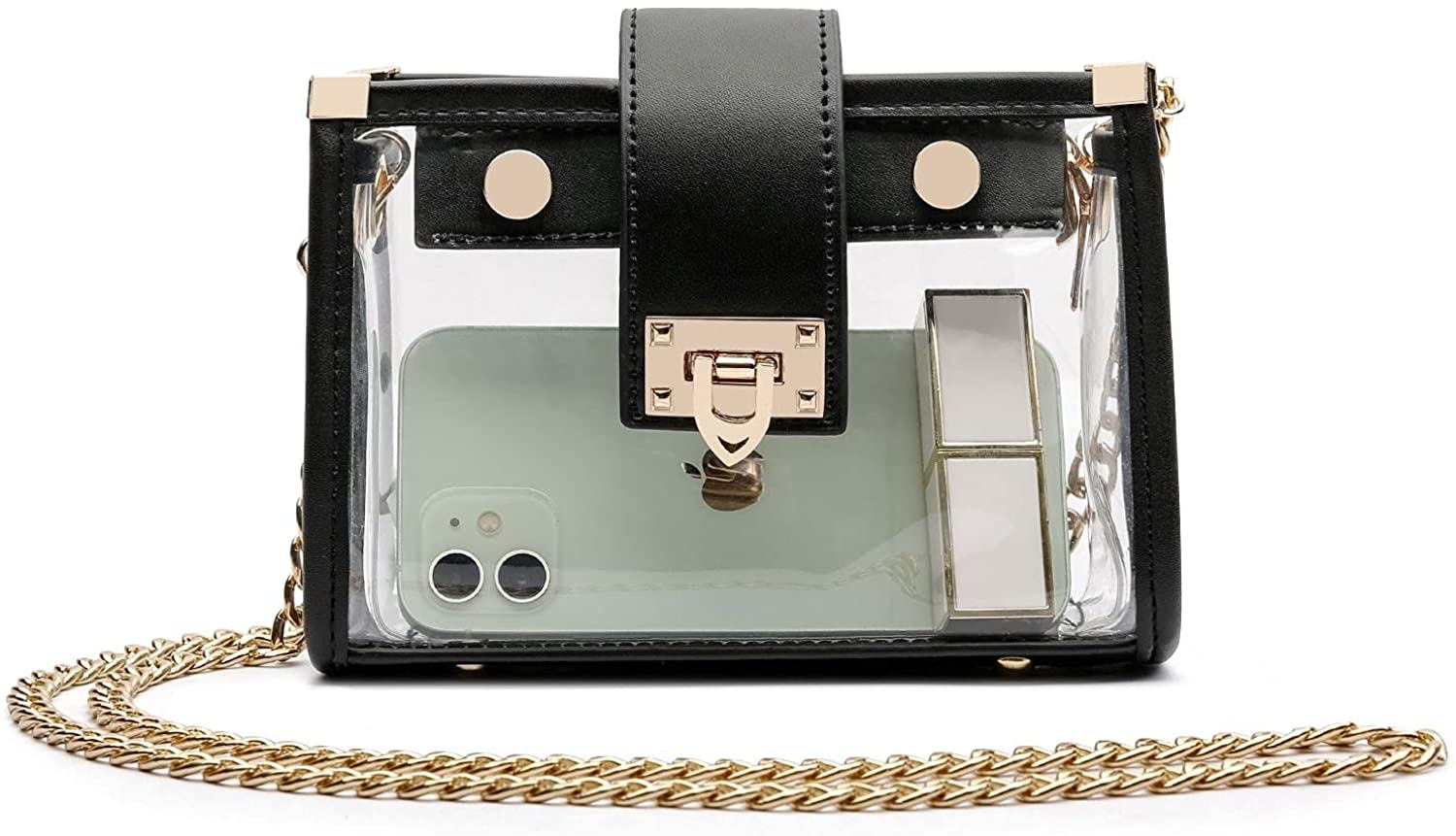 YING YUMEI Clear Purse for Woman,Clear Crossbody Bag Stadium Approved, See Through Shoulder Handbag Clutch