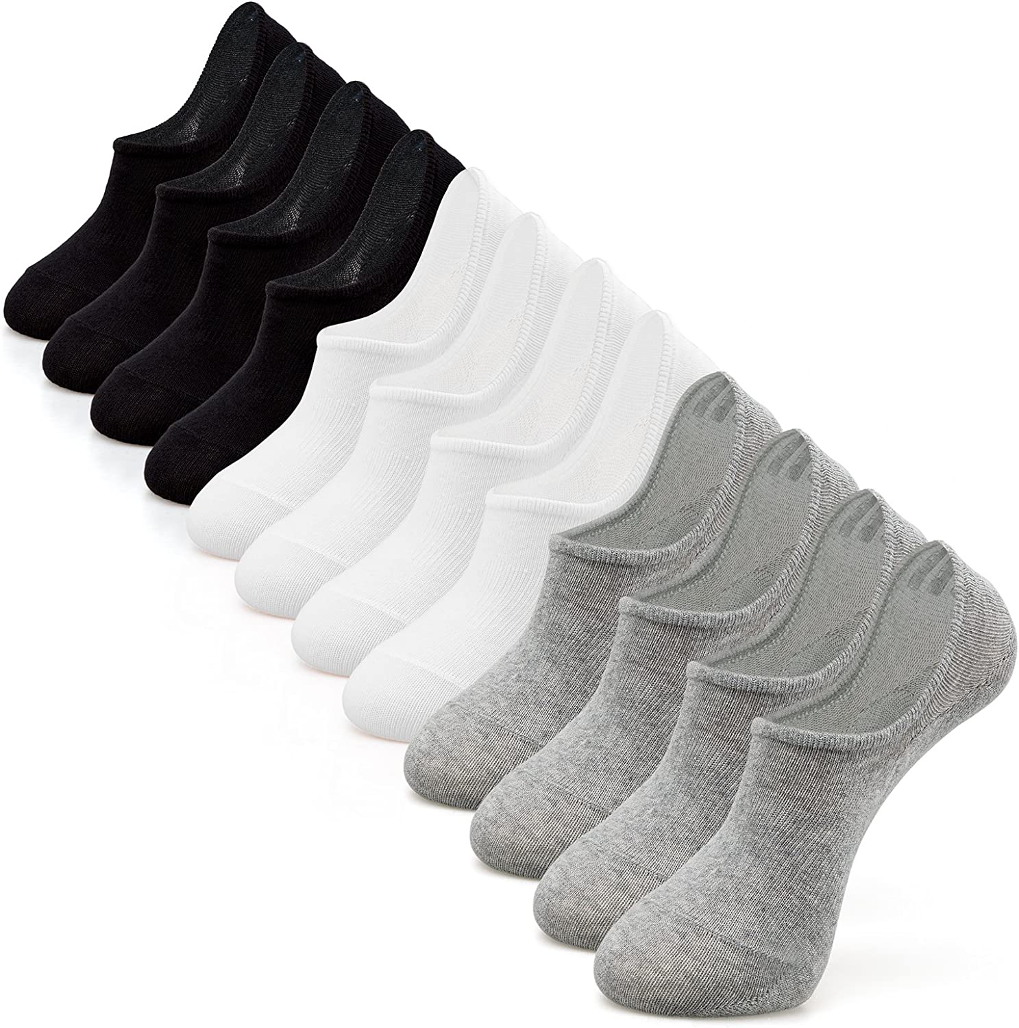IDEGG Women and Men No Show Socks Low Cut Anti-slid Athletic Casual Invisible Liner Socks