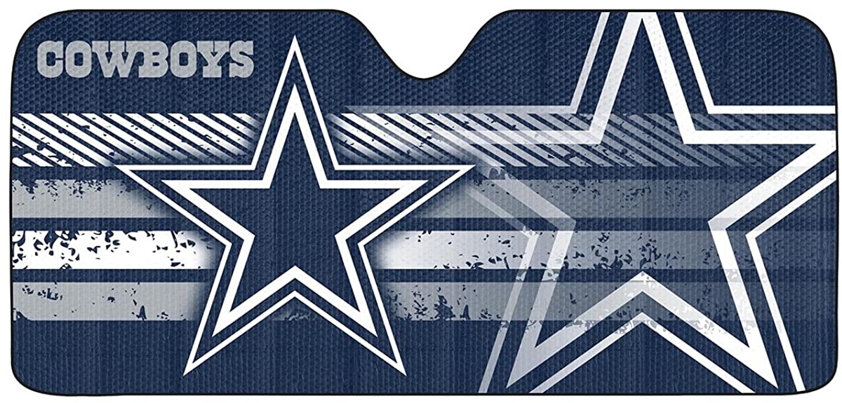 Fanmats NFL Windshield Sun Auto Shade, Sun Shield Sun Visor Accordion tri-fold for Storage 59" x 29.5", Colorful Team Design