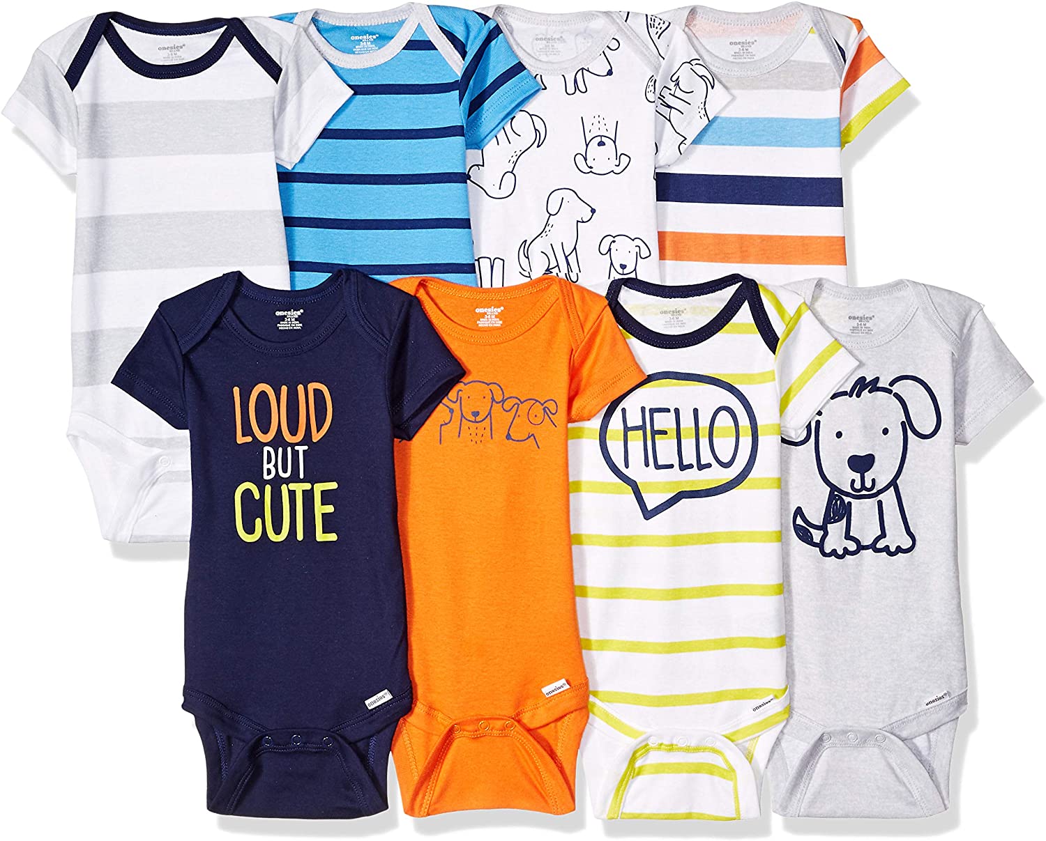 Onesies Brand baby-boys 8-pack Short Sleeve Mix & Match Bodysuits
