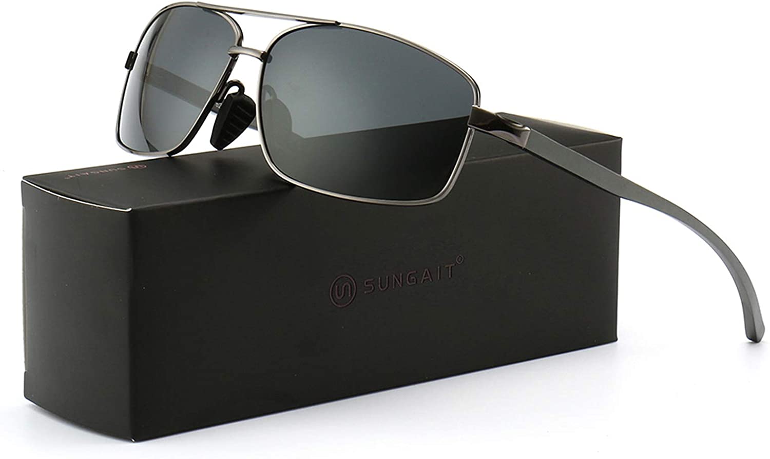 SUNGAIT Ultra Lightweight Rectangular Polarized Sunglasses UV400 Protection