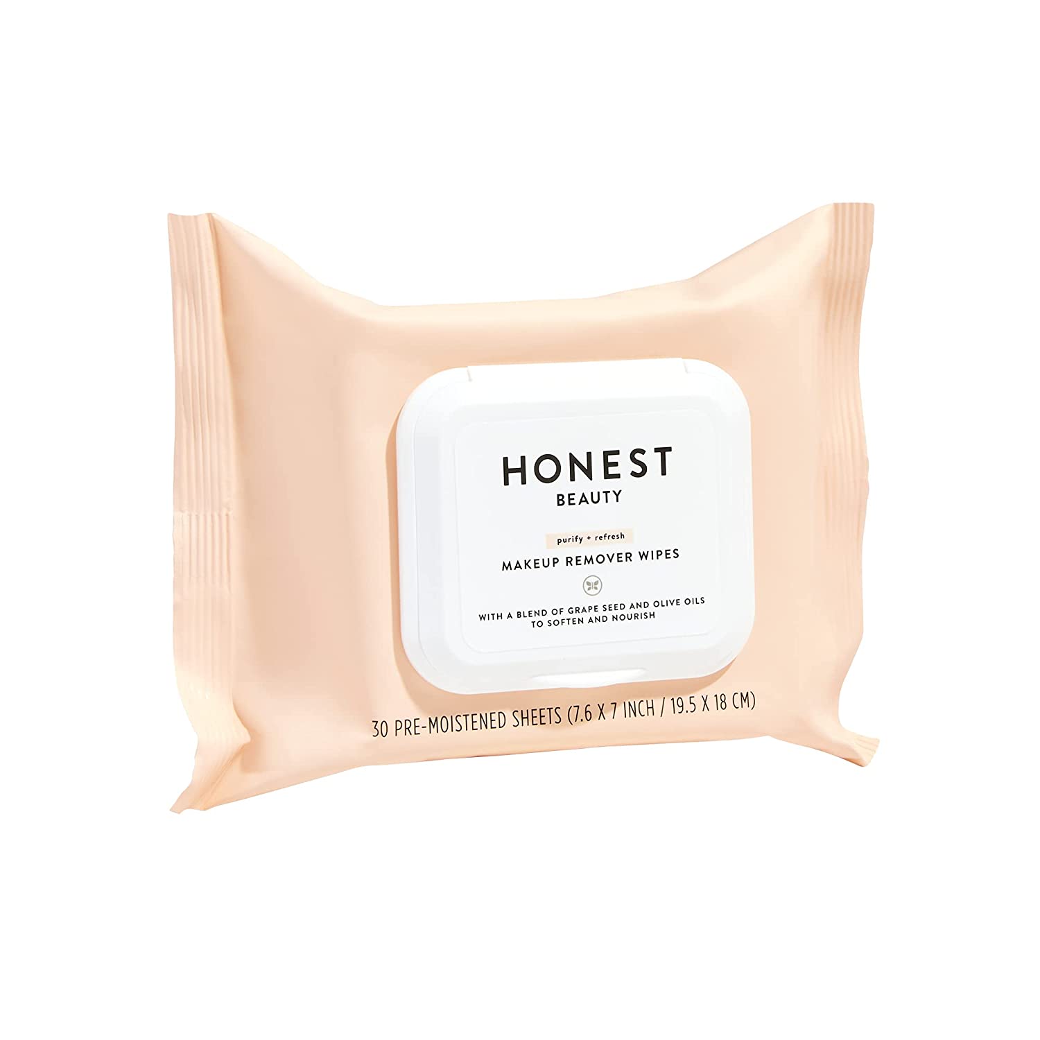 Honest Beauty Makeup Remover Wipes with Grape Seed & Olive Oils | Paraben Free, Synthetic Fragrance Free, Dermatologist Tested, Cruelty Free | 30 Count