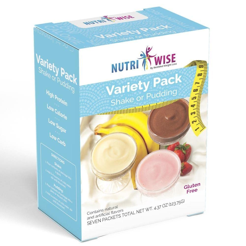 NutriWise - Shake & Pudding | 7/Box | High Protein Diet | Healthy Nutrition | Appetite Control for Weight Loss | Gluten Free - Low Carb - Low Sugar - Low Fat (Variety Pack)