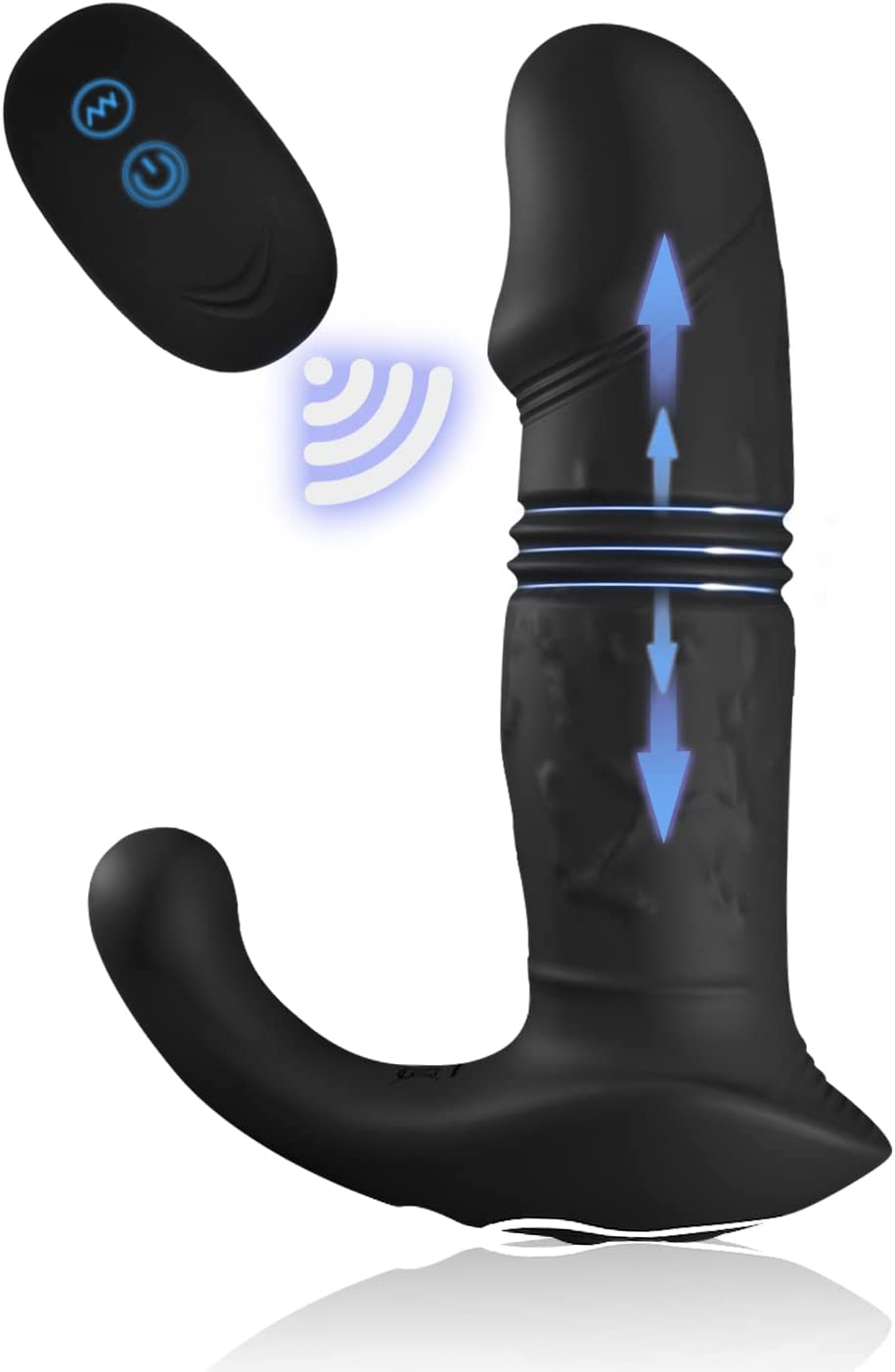 Anal Vibrator Thrusting, Onismo Vibrating Prostate Massager with 7 Vibration and 3 Speed Modes Anal Butt Plug G Spot Remote Controlled Anal Sex Toys for Men Couples