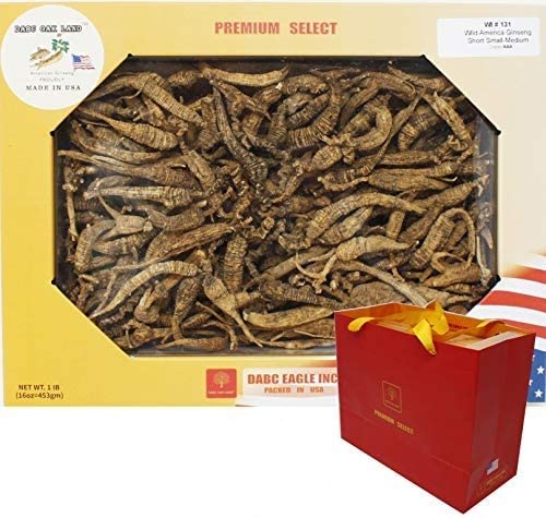 DABC OAK LAND 8OZ=227g/Box American Wild Ginseng 15~20 Years, Wisconsin Whole Ginseng Root Hand-Selected | 美国威斯康辛州野生西洋参 花旗参 野泡参 整枝小号 |Cultivated American Wisconsin Ginseng WI 131# 8OZ/Box