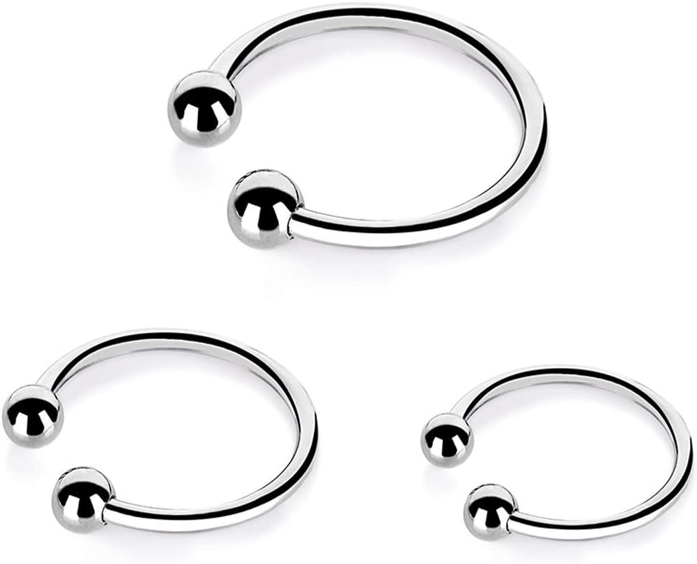 Utimi Cock Rings Stainless Steel Penis Rings Glans Ring Erection Enhancing Rings Erection Toy , 3 Piece