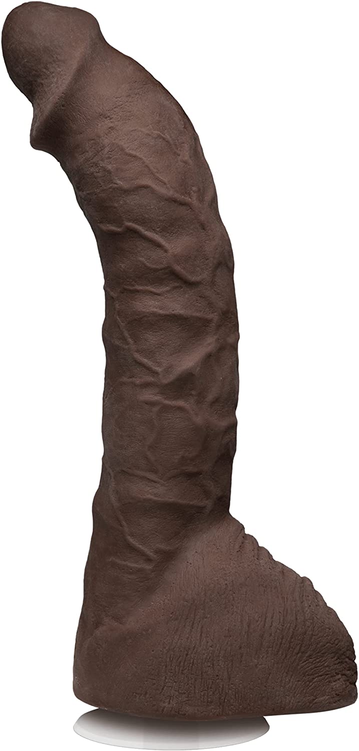 Doc Johnson Prince Yahshua - ULTRASKYN 10.5” Cock - With Removable Vac-U-Lock Suction Cup Base - F-Machine Compatible Dildo - Brown