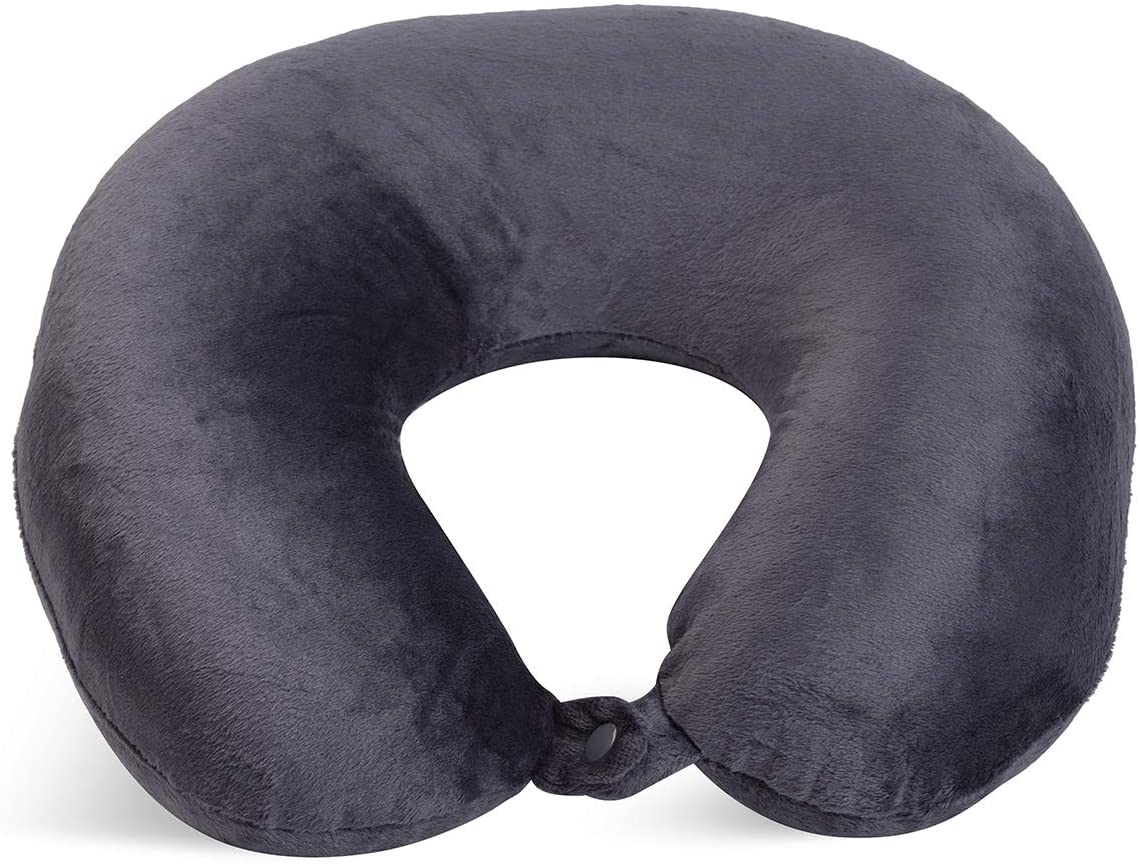 World's Best Feather Soft Microfiber Neck Pillow, Charcoal