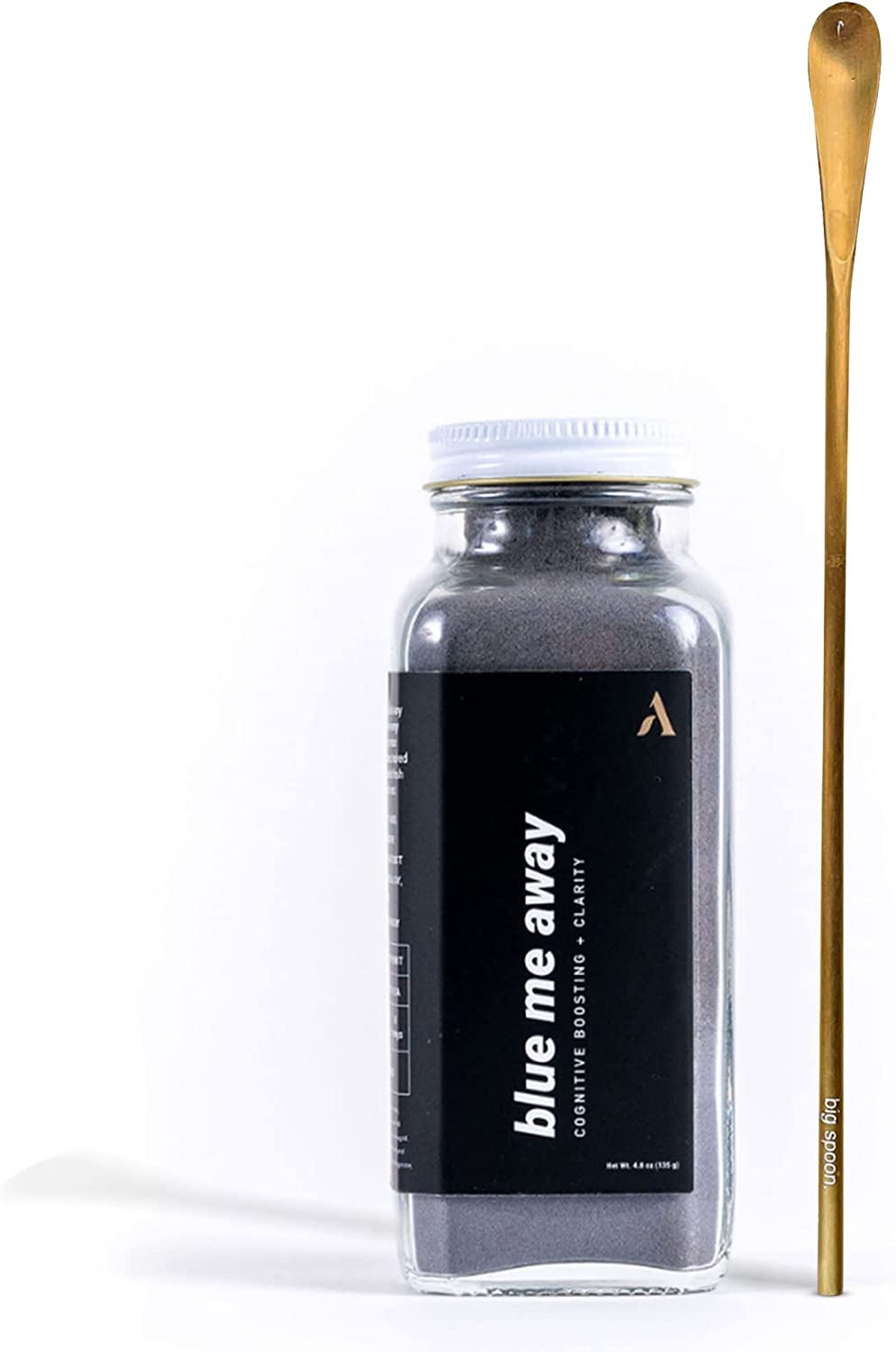 Apothékary Blue Me Away | Herbal Powder | Mental Clarity + Energy Support | Includes Large Gold Spoon | (45 Servings) 4.8 Oz
